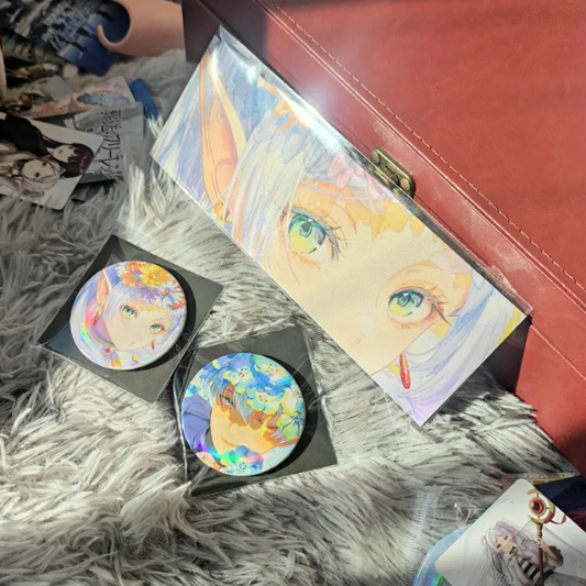 【GOODS】葬送のフリーレン ホログラムチケット+缶バッジ セット  Q2177