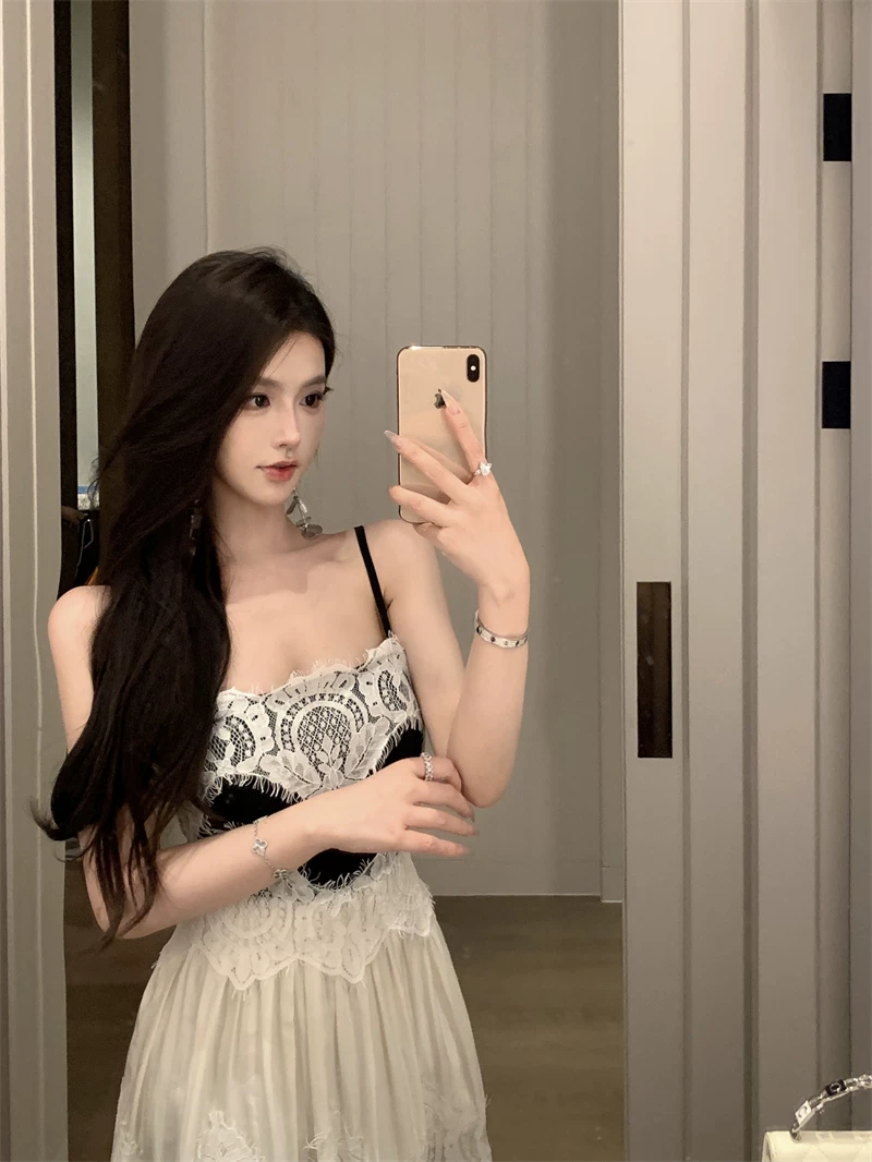 【dress】レースドッキングキャミワンピース　M31993