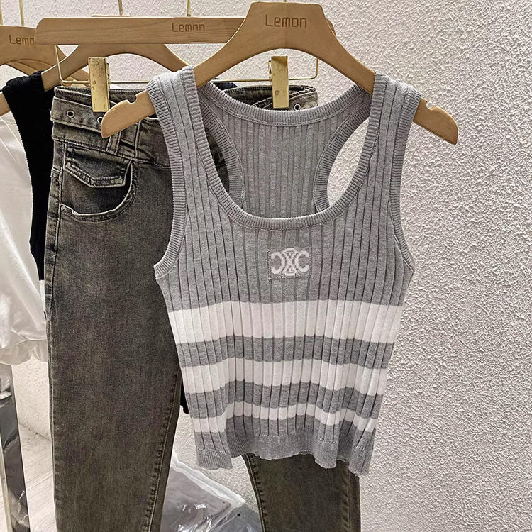 【tops】3色ニットキャミソール F7575