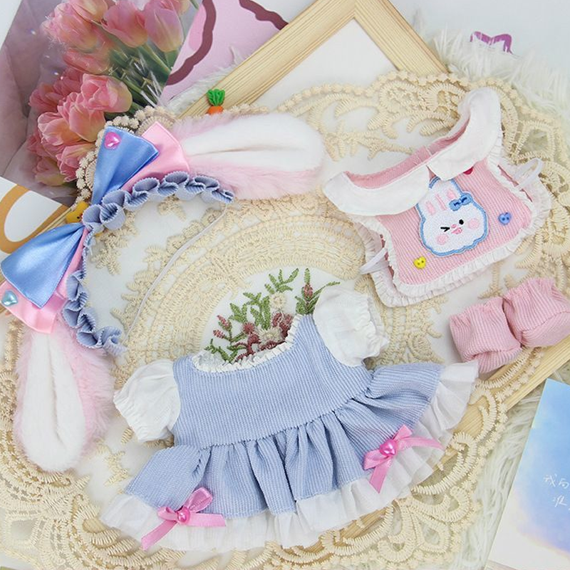 【GOODS】着せ替え  ぬいぐるみ服 10cm/20cm うさぎちゃんセット Q2573