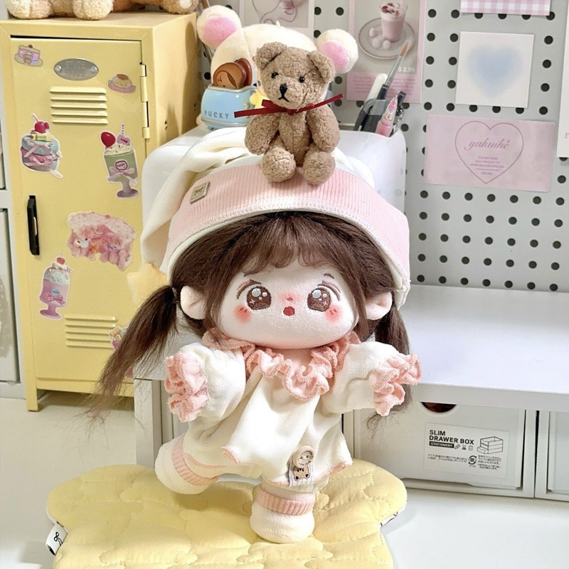【GOODS】着せ替え 20cm ぬいぐるみ服 パジャマ4点セット Q2501