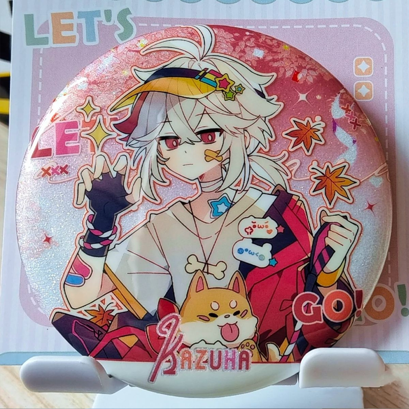 【GOODS】原神 58mm 風元素 少年キャラ 缶バッジ  Q2489
