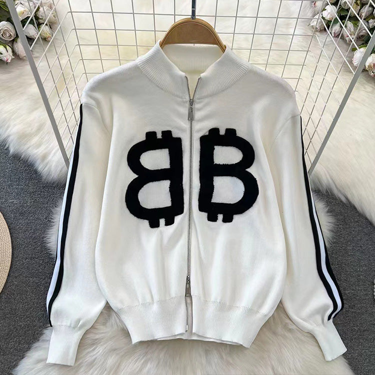 【set】2色ファスナージャケット＋ガウチョパンツニット2点セットF8204