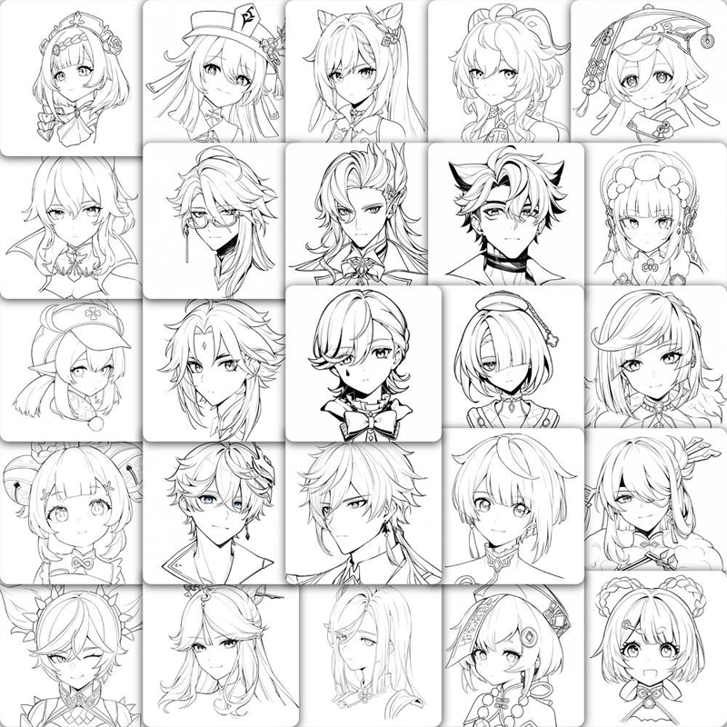 【GOODS】原神 59キャラ ステッカー 手帳 シール Q2492