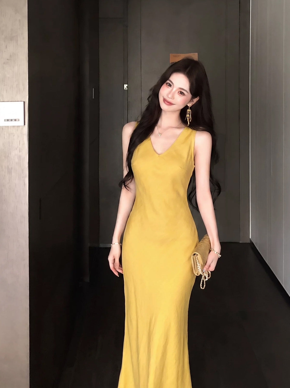 【dress】ロングベストワンピース Q8891