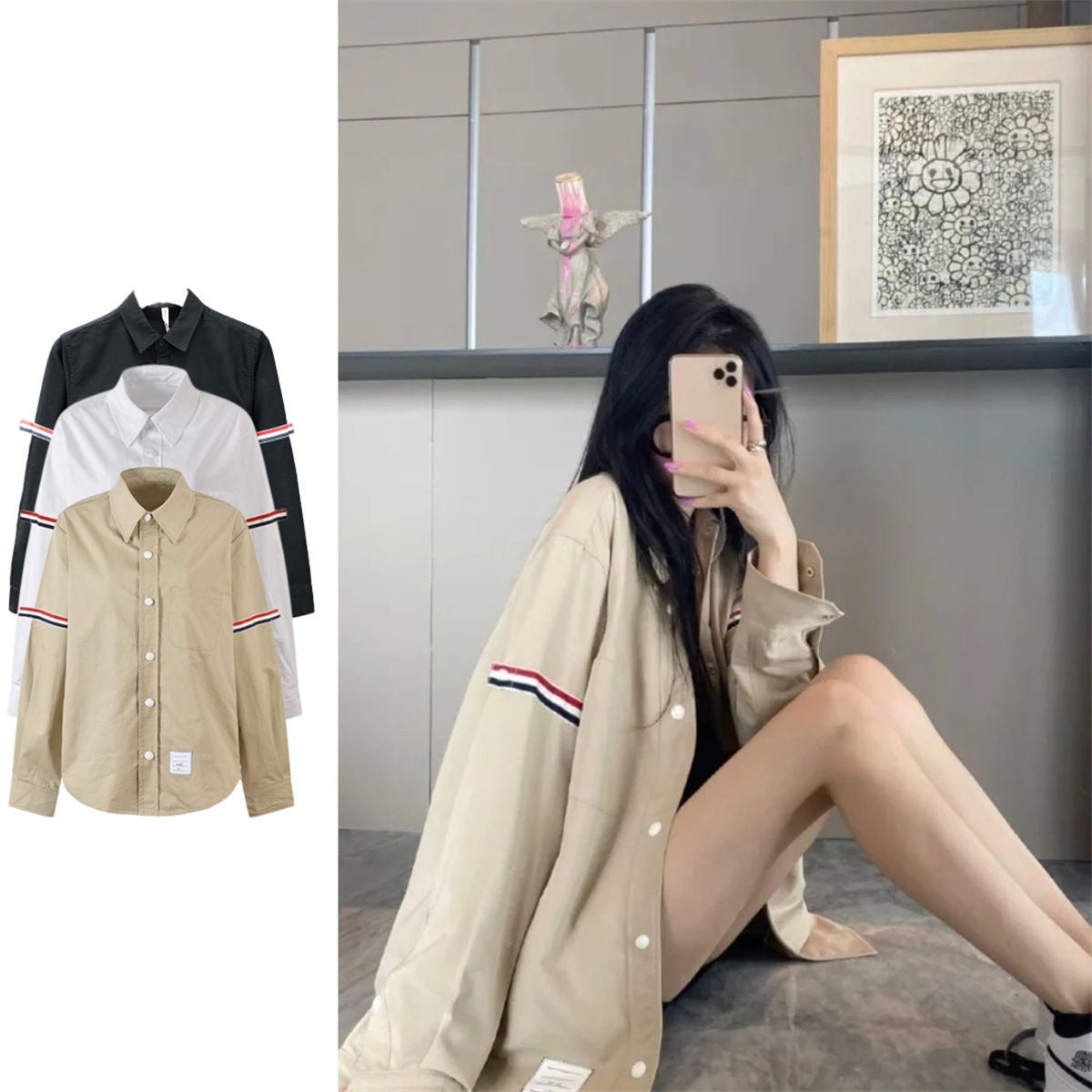 【tops】3色春秋シャツF8256