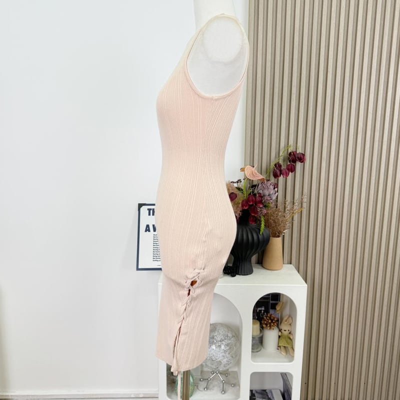 【dress】ノースリーブニットワンピース Q7812
