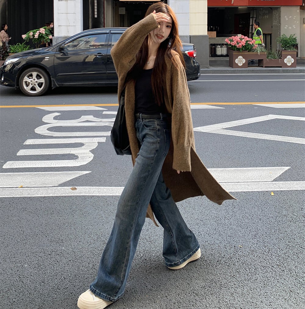 【outer】ロング丈ニットカーデ　M26335
