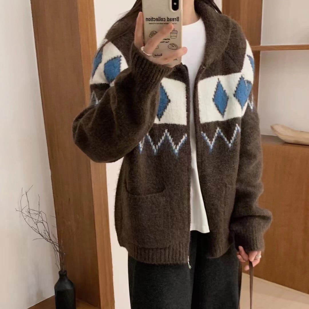 【outer】ファスナーニットカーデ　M26357