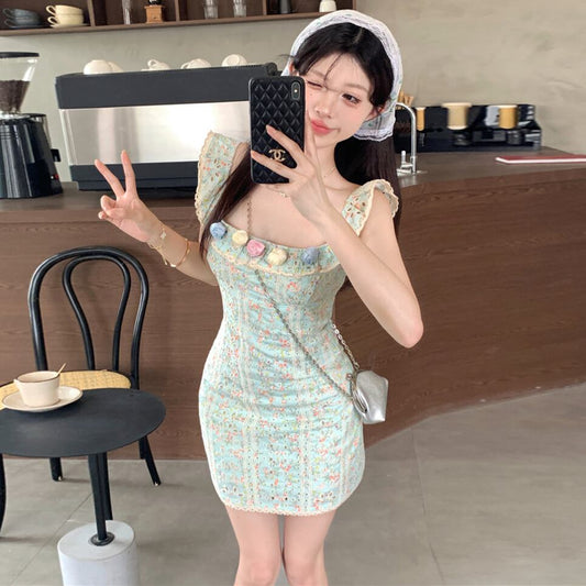 【dress】タイト花柄キャミワンピース G20933