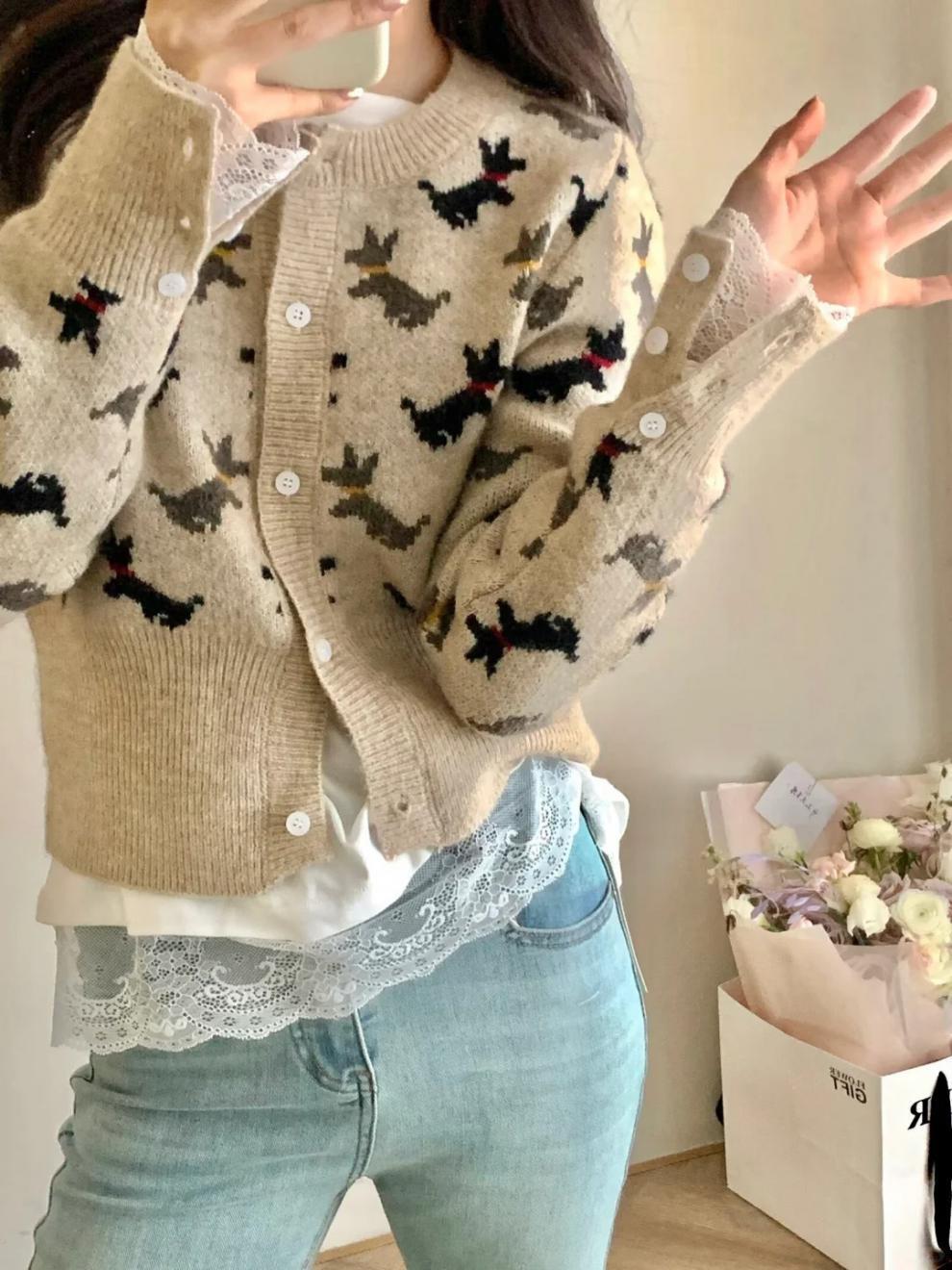 【outer】ニットカーデ　M25610