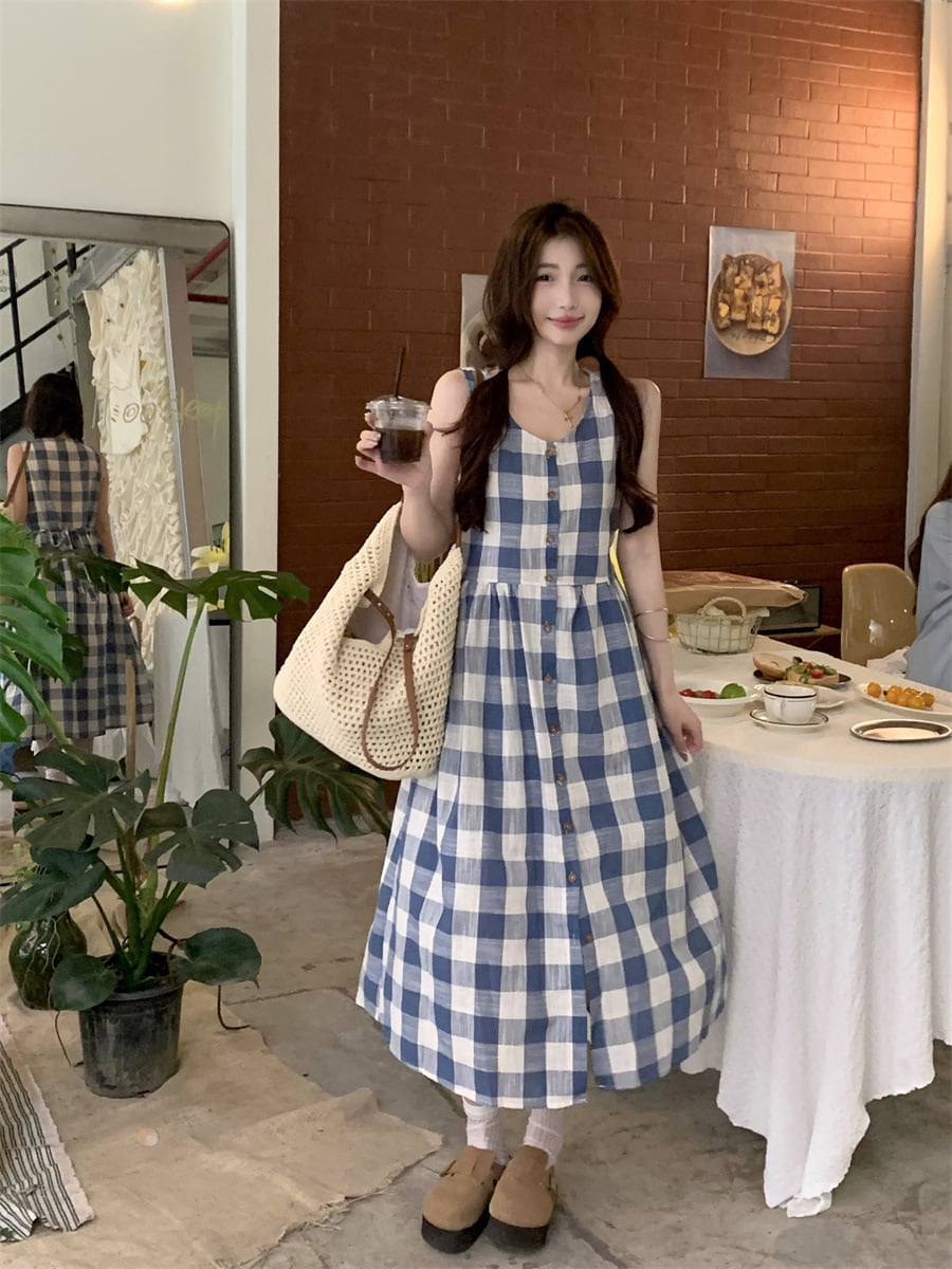 【dress】チェック柄ワンピース　M25144