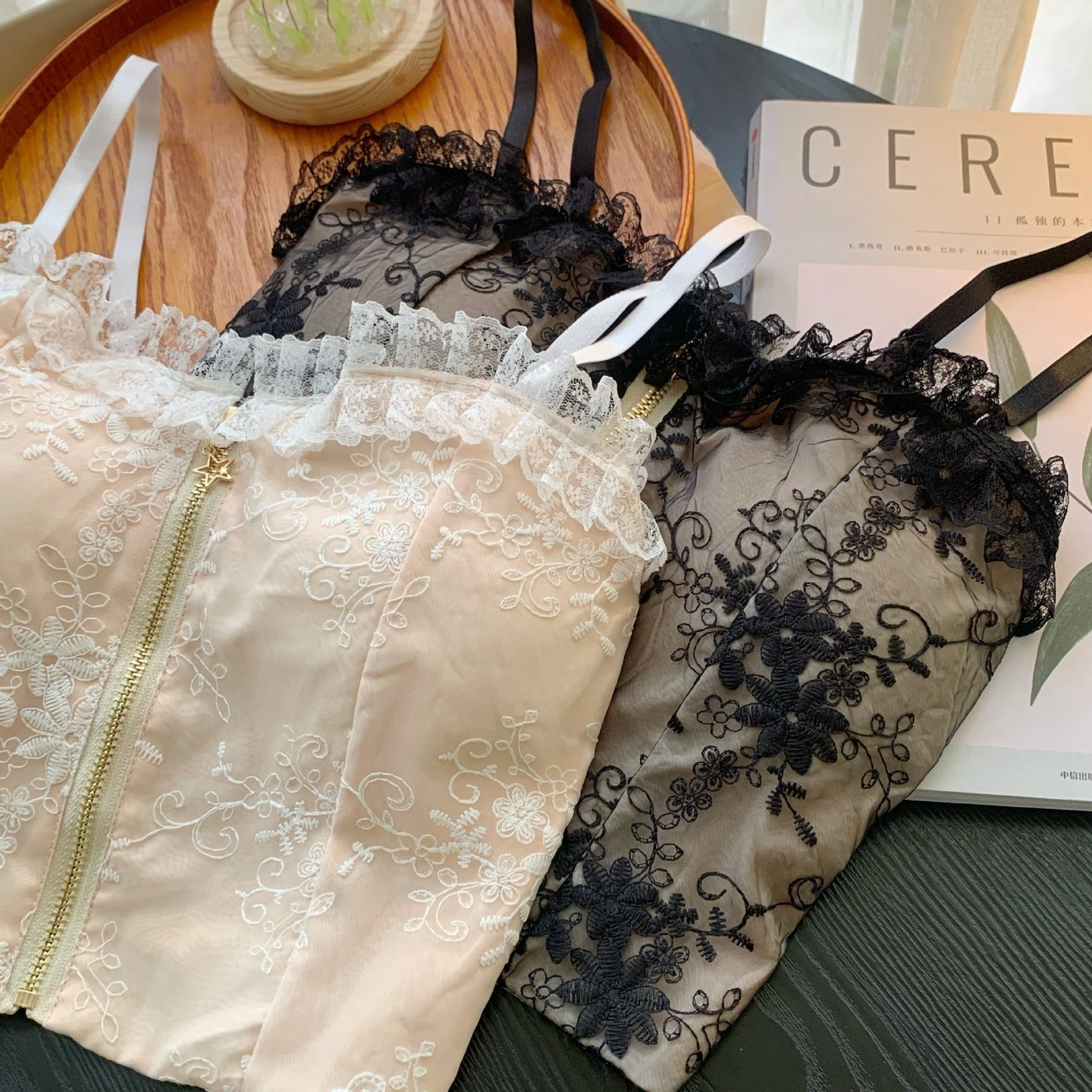 【tops】レースファスナーキャミソール　M29421