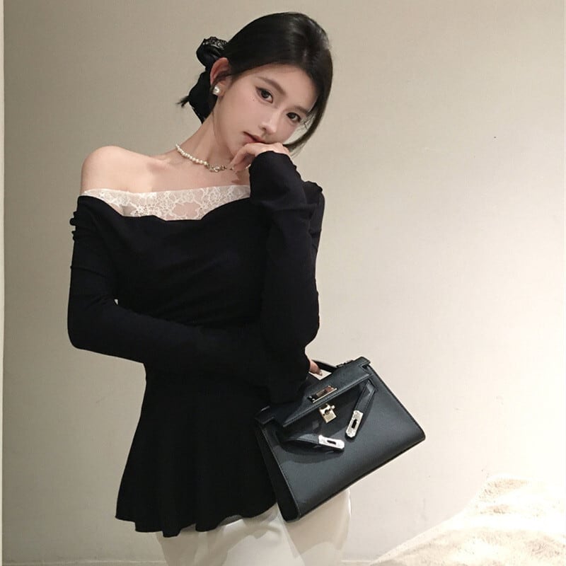 【tops】レースドッキングフリルトップス　M28869