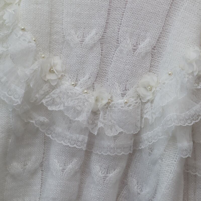 【tops】チュールコンビニットセーター　M29324