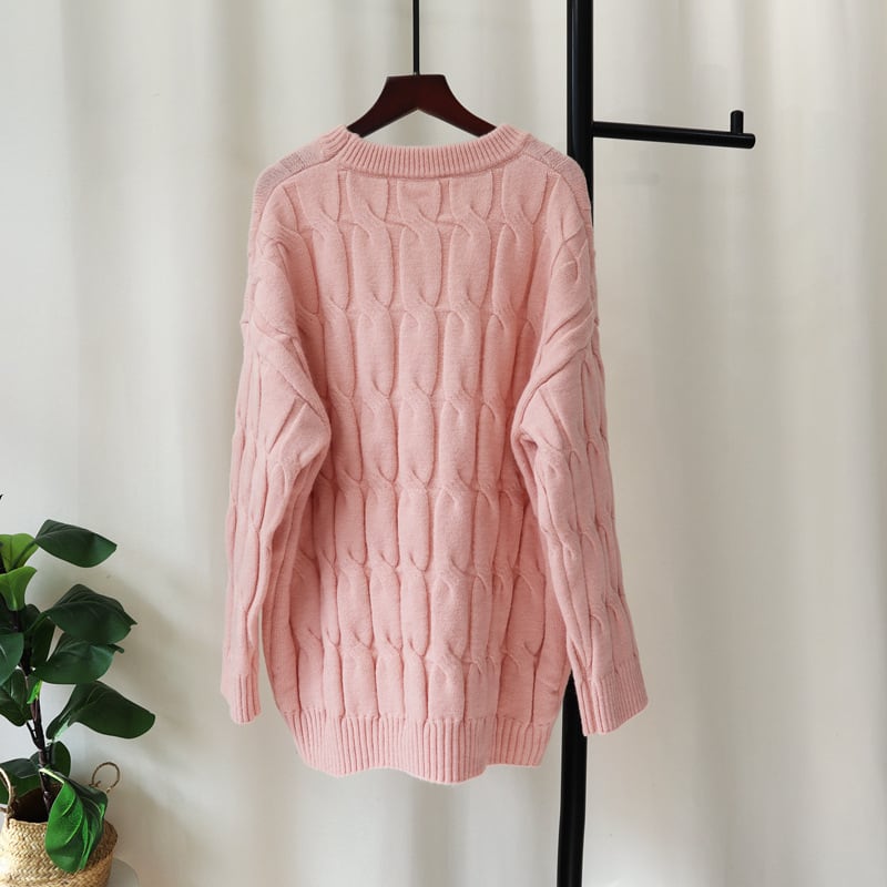 【tops】リボン付きニットセーター　M27472