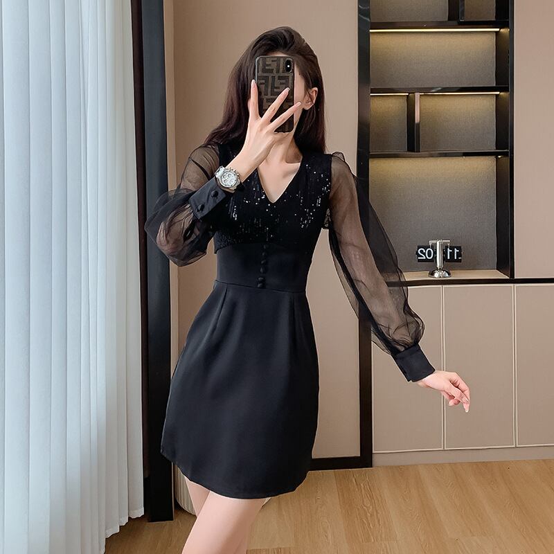 【dress】チュールドッキングワンピース　M18849