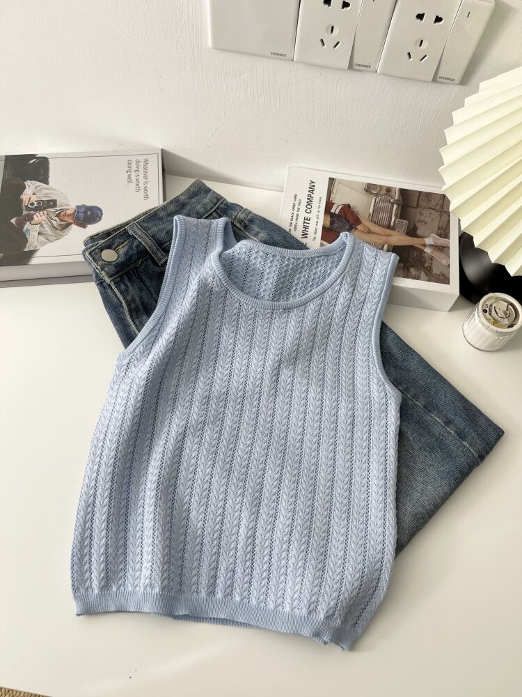 【tops】ニットノースリーブトップス　M29941