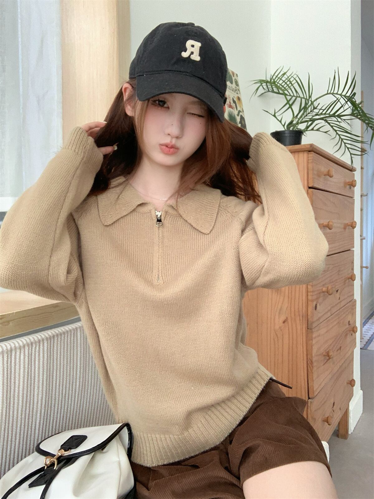 【tops】ファスナーニットセーター　M27061
