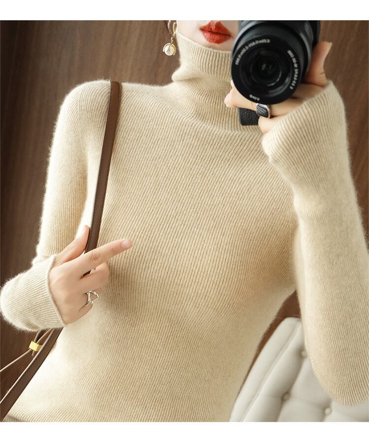 【tops】ハイネックニットプルオーバー　M19162