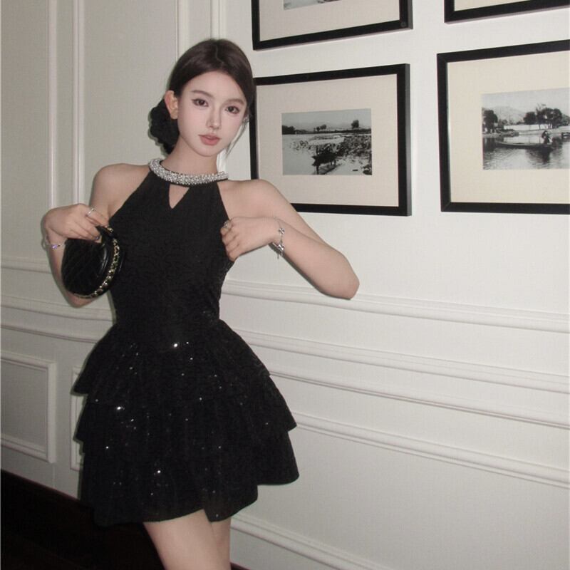 【dress】ビジューノースリーブワンピース　M30049