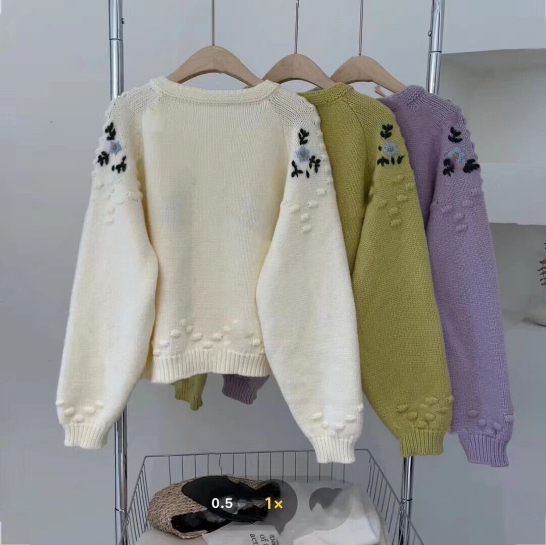 【outer】クルーネックニットカーデ　M18464