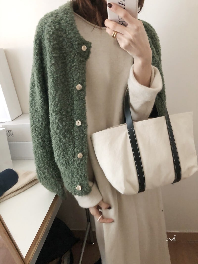 【outer】裹起毛ニットカーデ　M27530