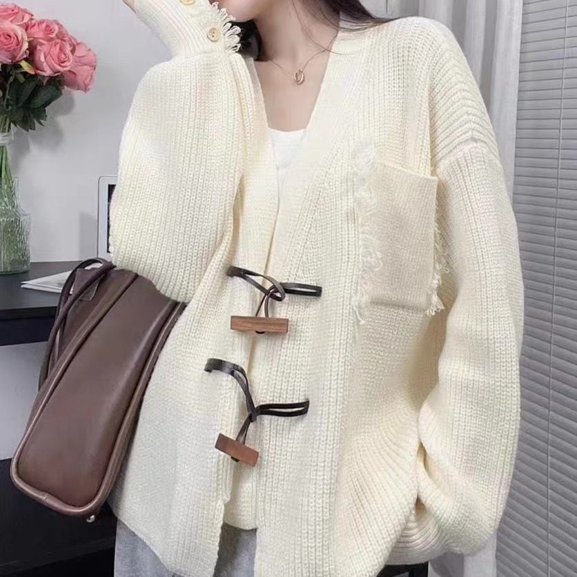 【outer】Vネックニットカーデ　M25668