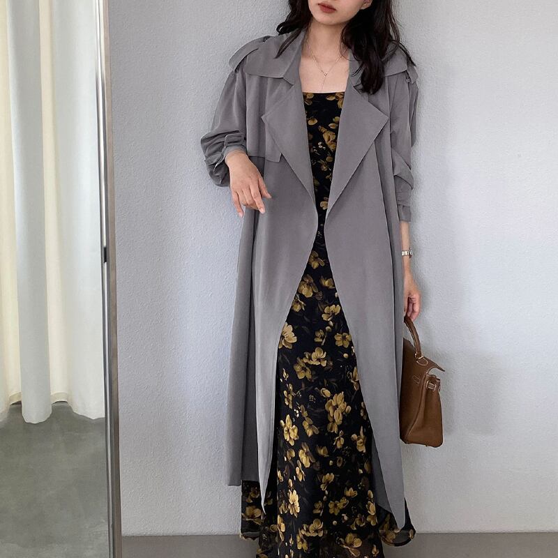 【outer】ロングトレンチコート Q8280