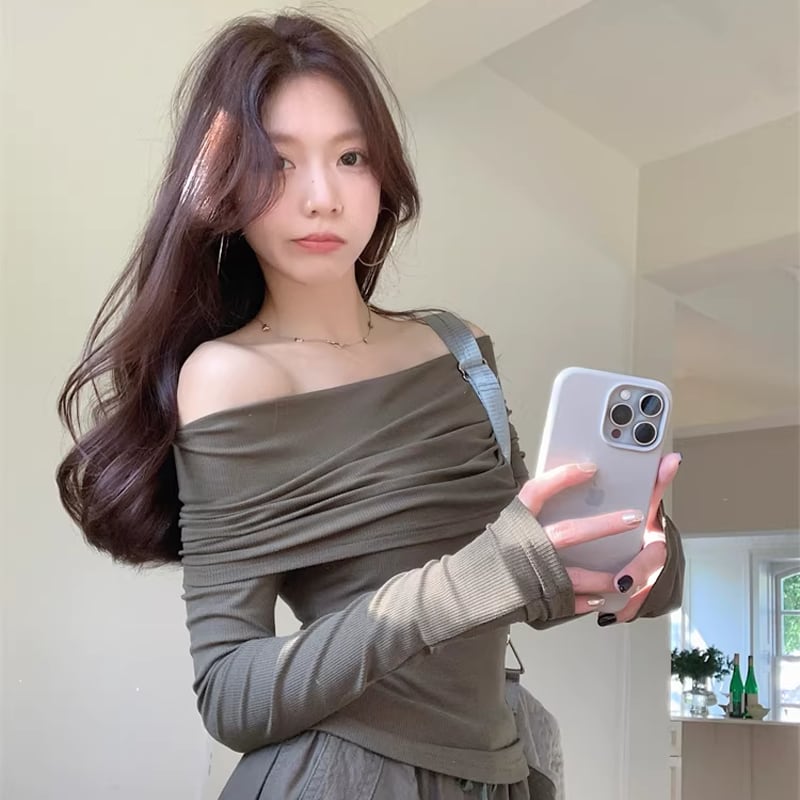 【tops】オフショルダートップス Q8151