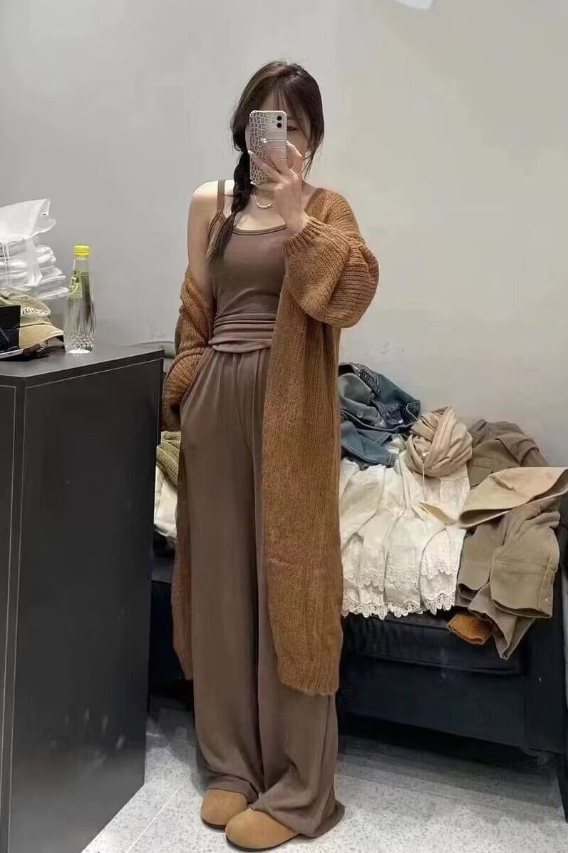 【outer】ロング丈ニットカーデ　M25620