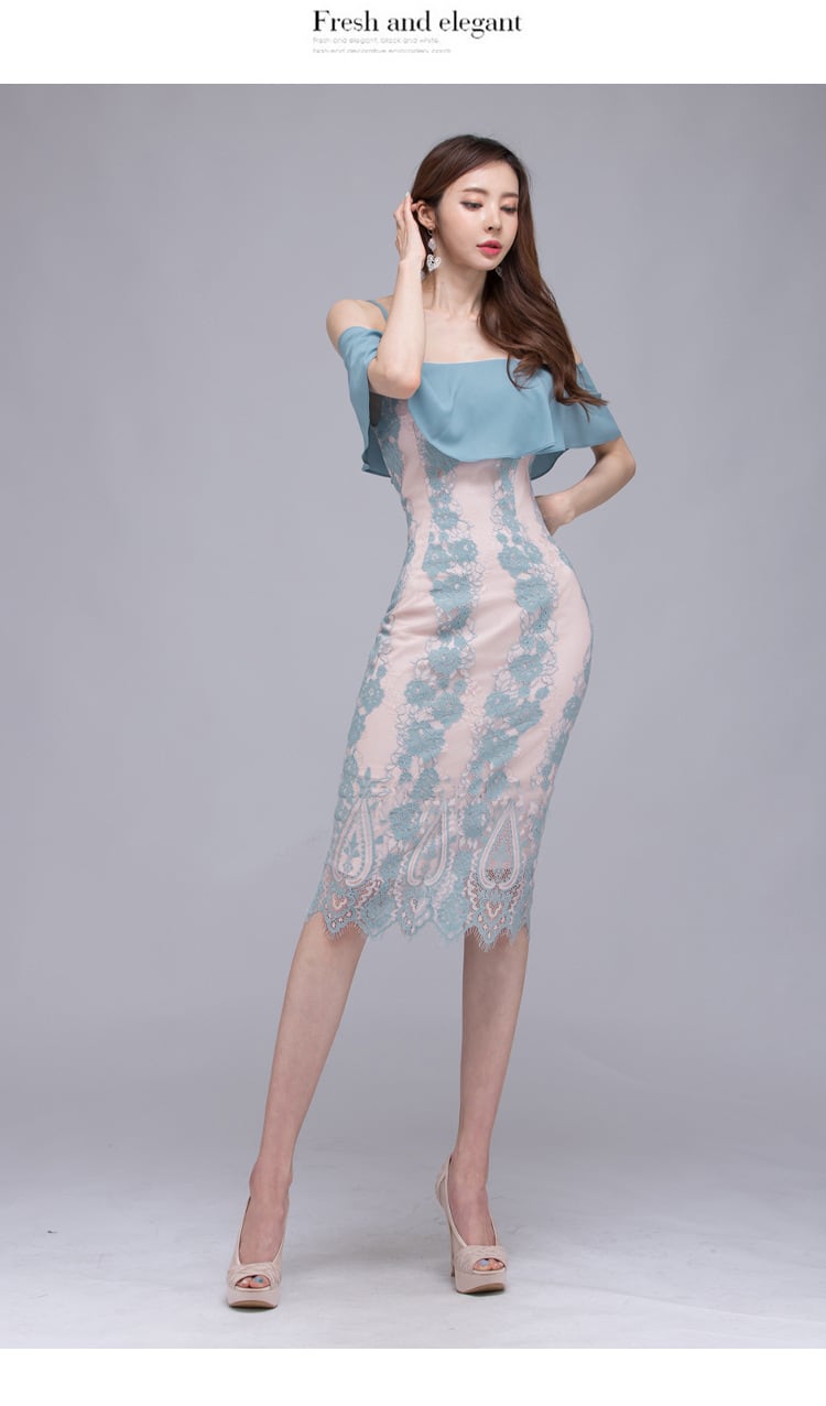 【dress】フリルレースワンピース　M25227