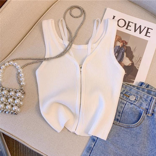 【tops】ファスナータンクトップF7445