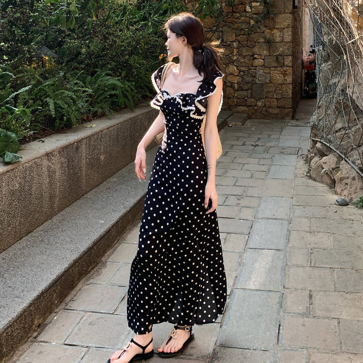 【dress】ドット柄デートワンピース　M30169