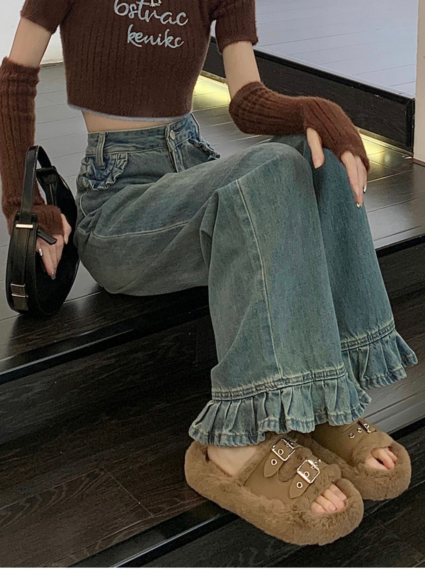 【bottoms】デニムガウチョパンツG20345