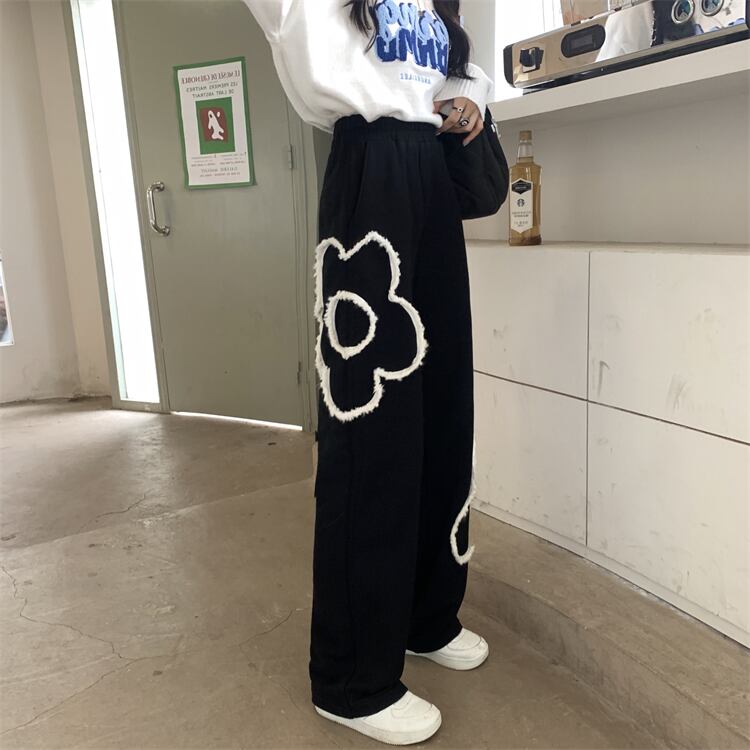 【bottoms】大活躍!ルーズ気質満点ハイウエスト厚手カジュアル裏起毛ガウチョパンツ G10627