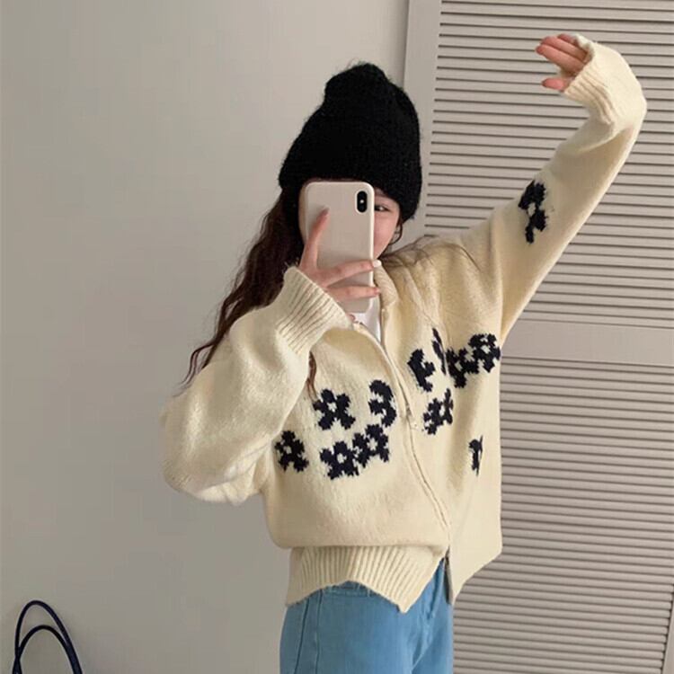 【outer】ファスナーニットカーデ　M27507