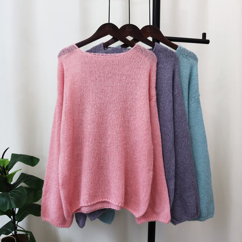 【tops】クルーネックニットセーター　M25505