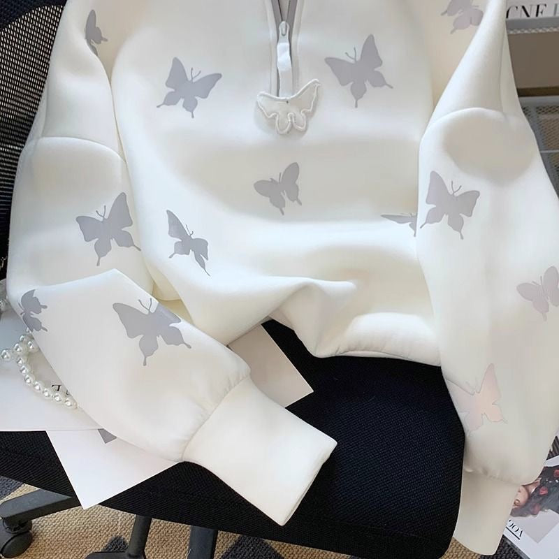 【tops】スタンドネック長袖パーカーF7972