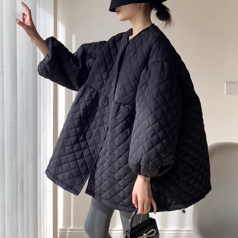 【outer】中綿キルティングロングコート Q7719