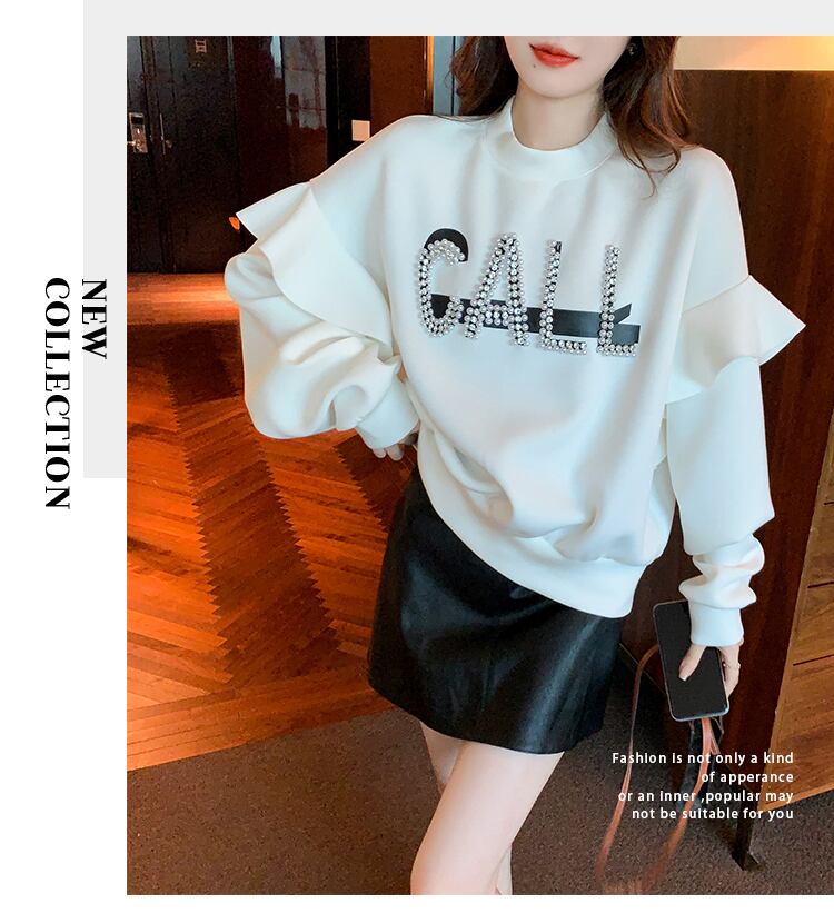 【tops】女性力を高める〜!スウィートルーズオシャレゆったりデザイン厚手パーカー G5473