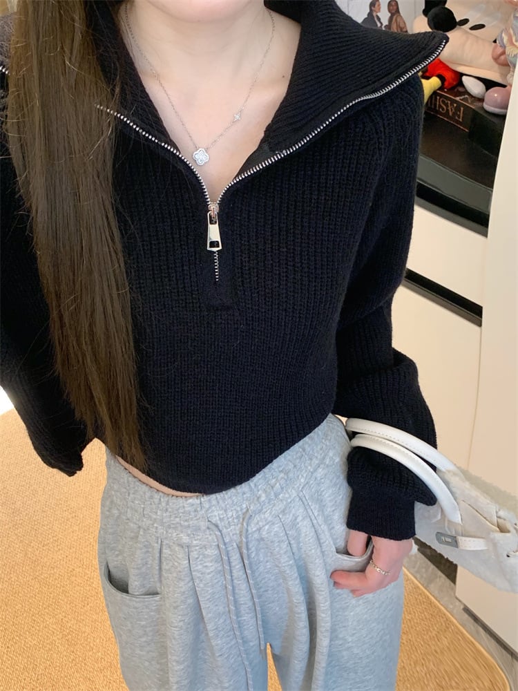 【tops】ファスナーニットセーター　M28416