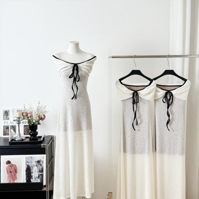 【dress】2wayオフショルダーロングワンピース Q8035