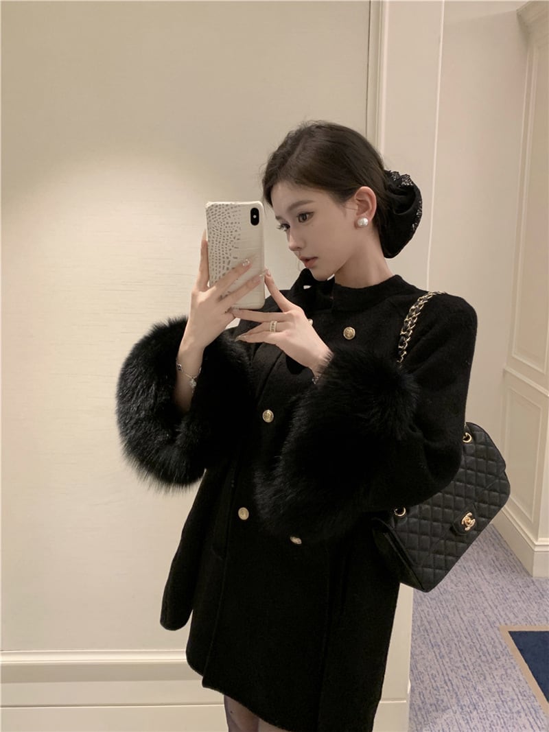 【outer】ダブルボタンファーコート　M27939