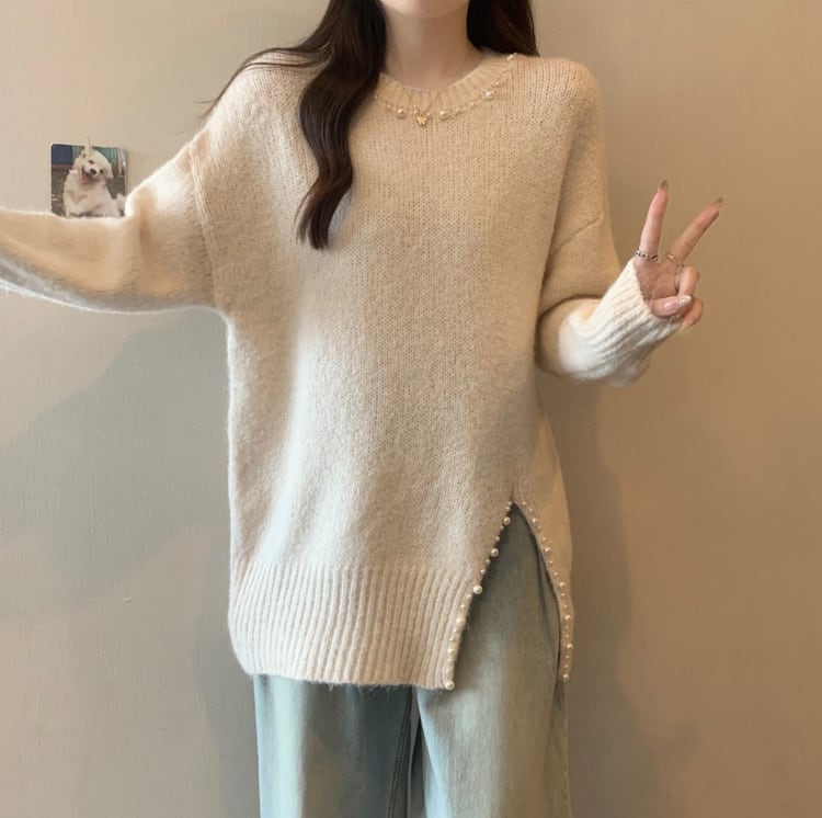 【tops】パールニットセーター　M27415