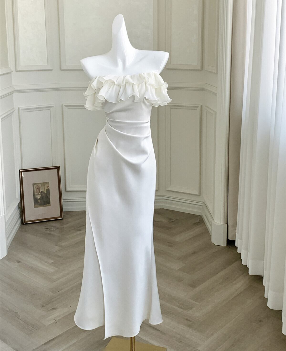 【dress】フリルマーメイドワンピース　N3155