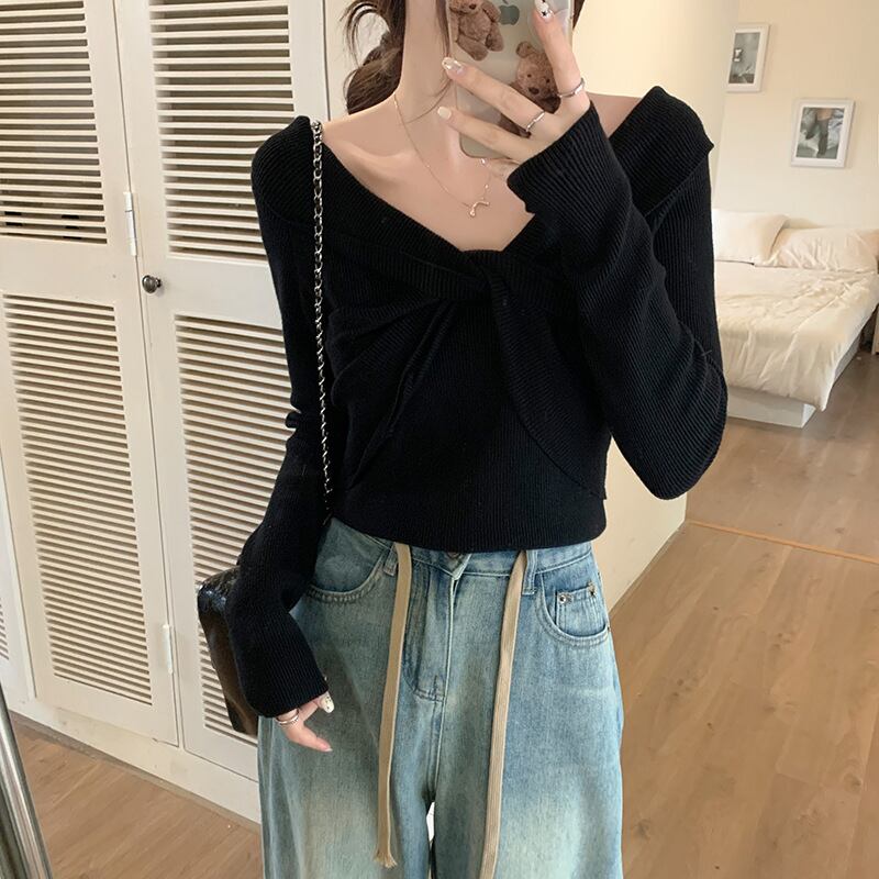 【tops】ニットトップス　M18834
