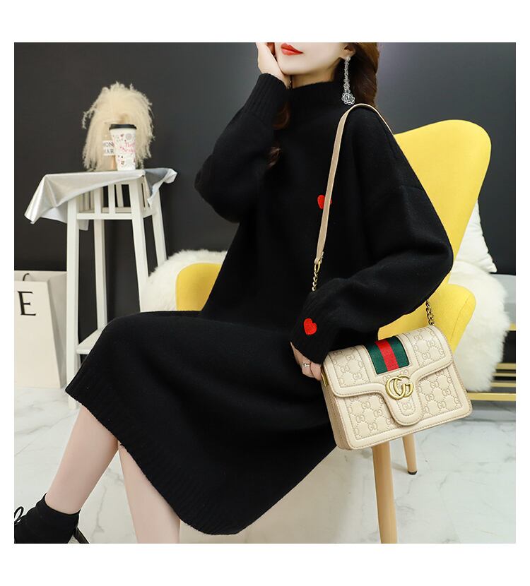 【dress】人気集中アイテム!気質満点スウィートシンプルゆったりニットワンピース G2655