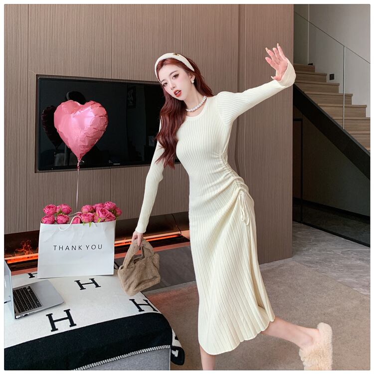 【dress】巾着ニットワンピース　M28217