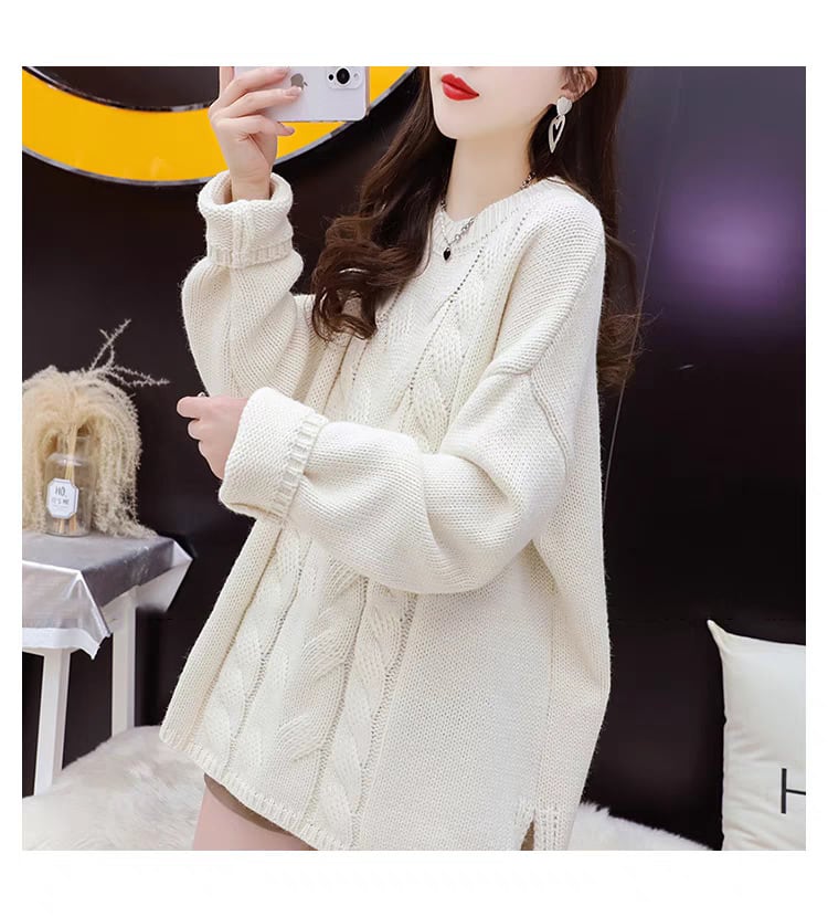 【tops】クルーネックニットセーター　M29162